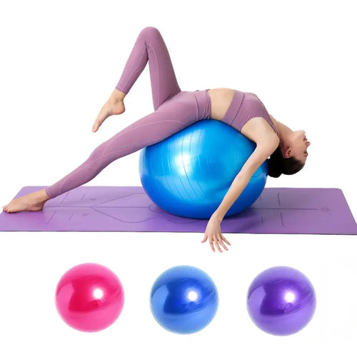 (Ø65cm) Robuster Gymnastikball Sitzball für Yoga / Pilates / Crossfit mit Luftpumpe bis 150kg - Blau